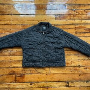 Zara Faded Black Quilted Jacket